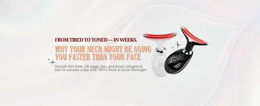 TRIV1 EMS Red Light Massager for Neck and Face – anti-aging, skin tightening, reduce sagging and tech-neck lines. Lovely gift for youthful skin care with TRIV Beauty.